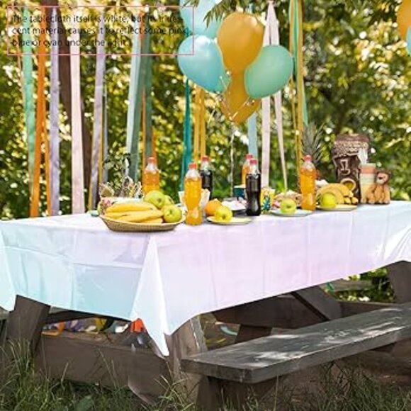 Set of 4 Brand New Large 54" x 108" Rectangular White Plastic Tablecloths! - Picture 11 of 16